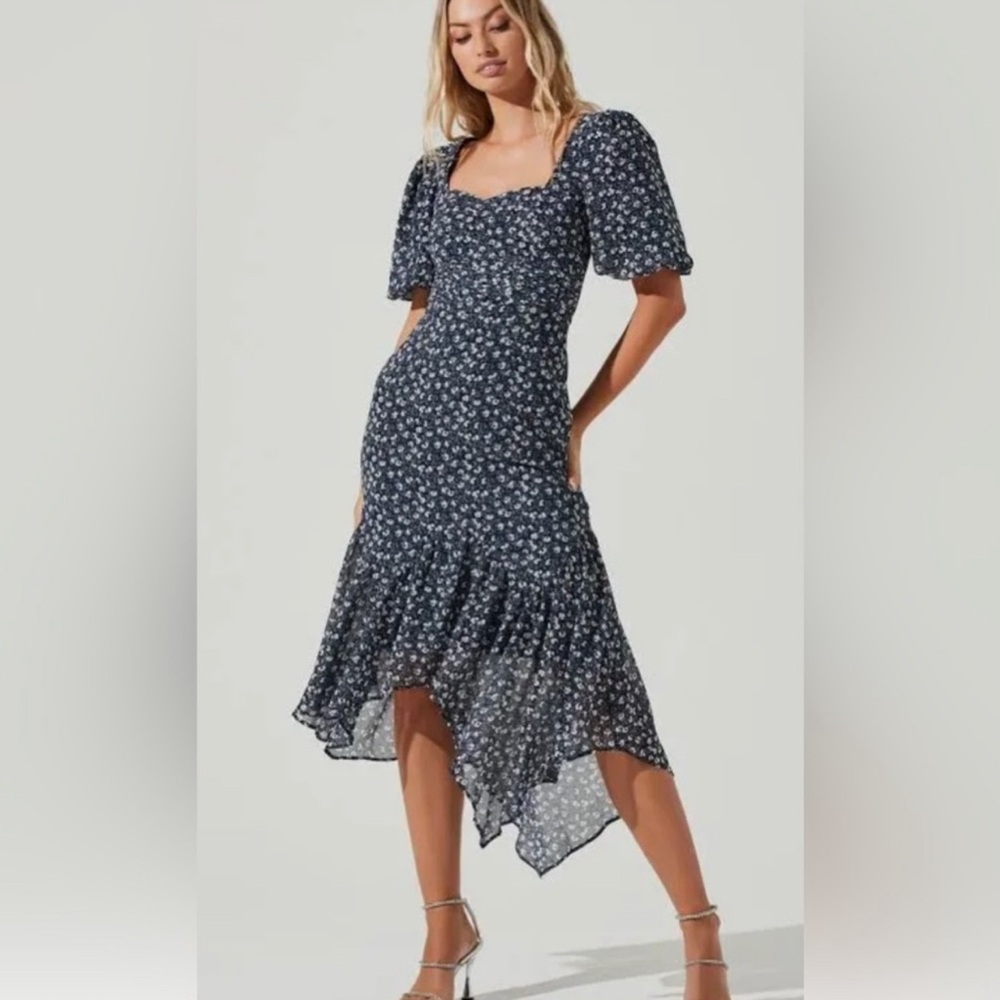 ASTR the Label Floral Asymmetrical
Hem Dress